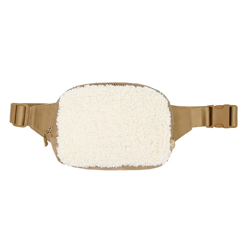 CC C.C SAC SHERPA ET SUEDE FANNY PACK CAMEL