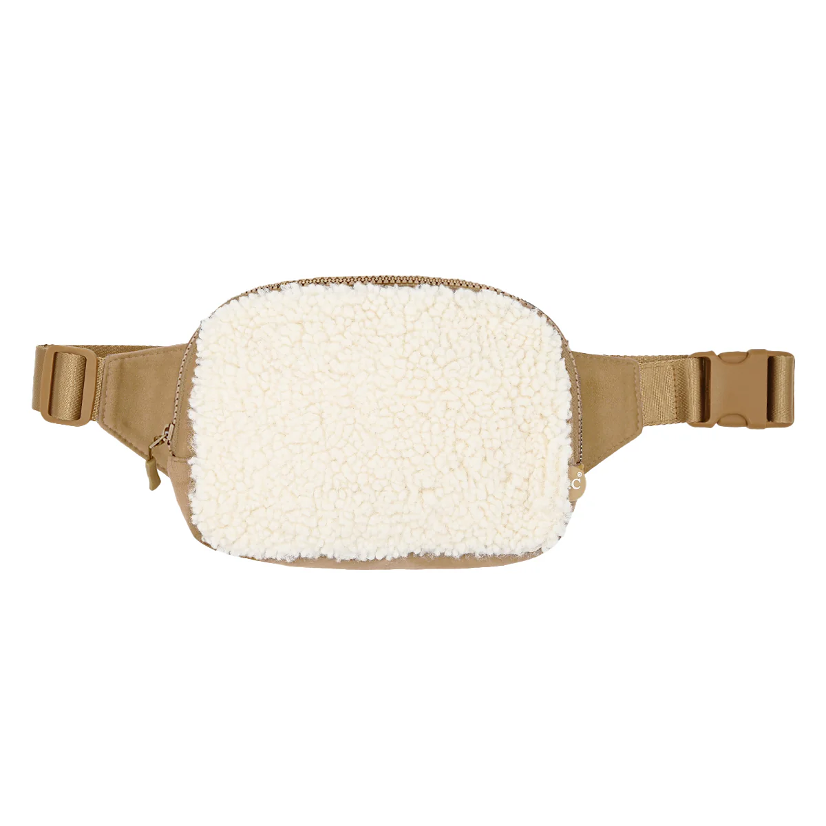 C.C SAC SHERPA ET SUEDE FANNY PACK CAMEL