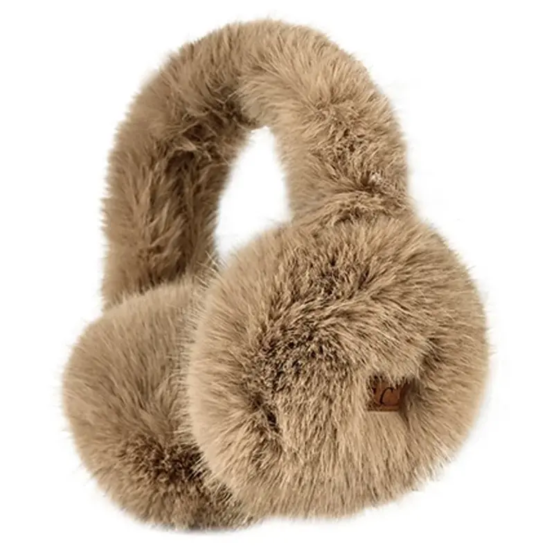 CC C.C LONG FUR EARMUFF TAUPE