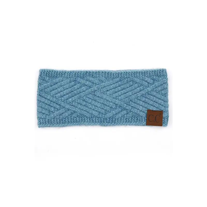 CC C.C BANDEAU KNITTED STRIPE CRISSCROSS STEEL BLUE MIX