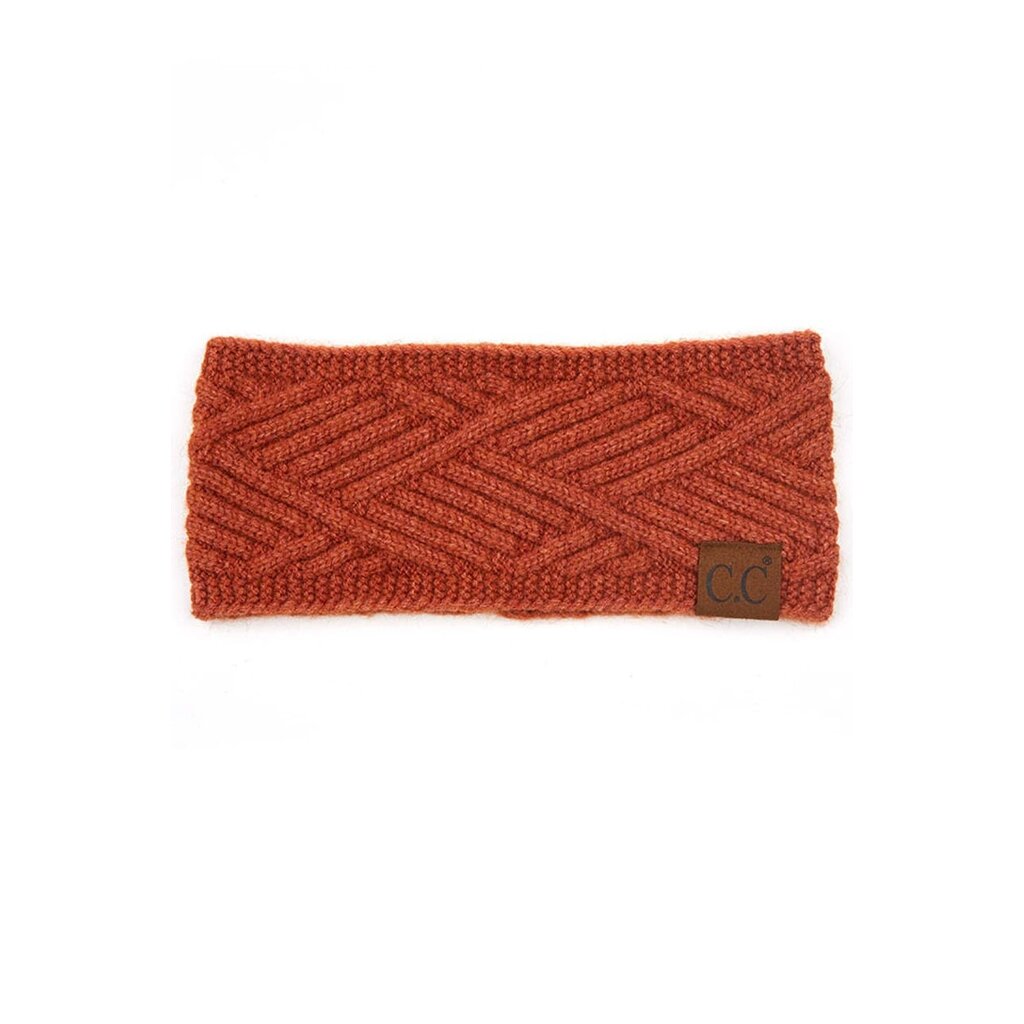 CC C.C BANDEAU KNITTED STRIPE CRISSCROSS RUST MIX
