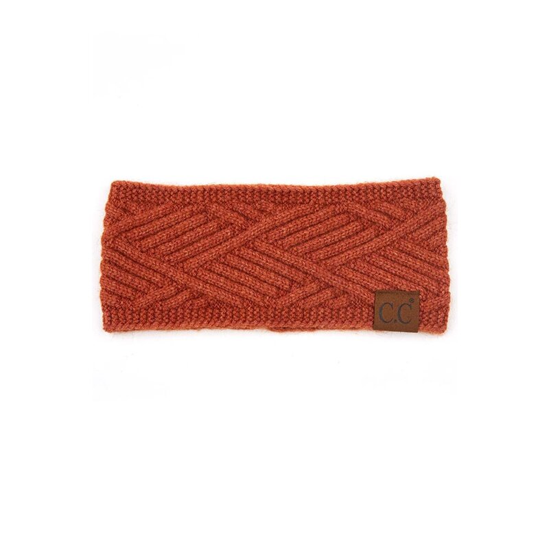 CC C.C BANDEAU KNITTED STRIPE CRISSCROSS RUST MIX