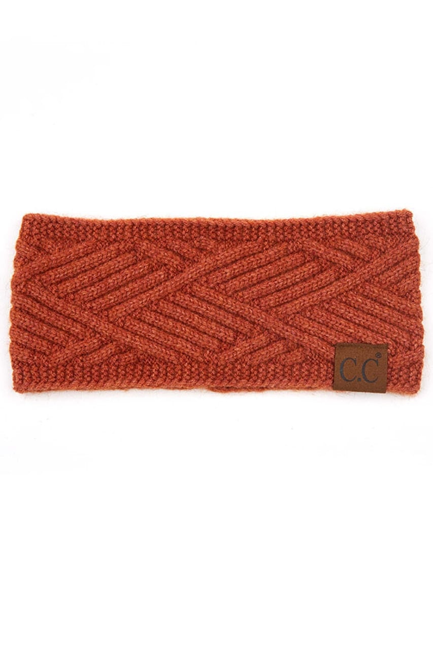 C.C BANDEAU KNITTED STRIPE CRISSCROSS RUST MIX