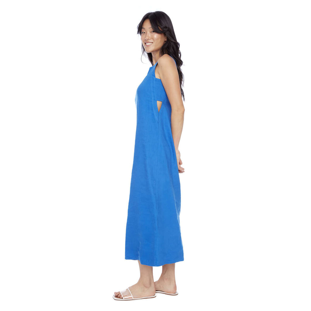 I LOVE TYLER MADISON TYLER MADISON 259000 LINEN SLEEVELESS DRESS LAPIS BLUE