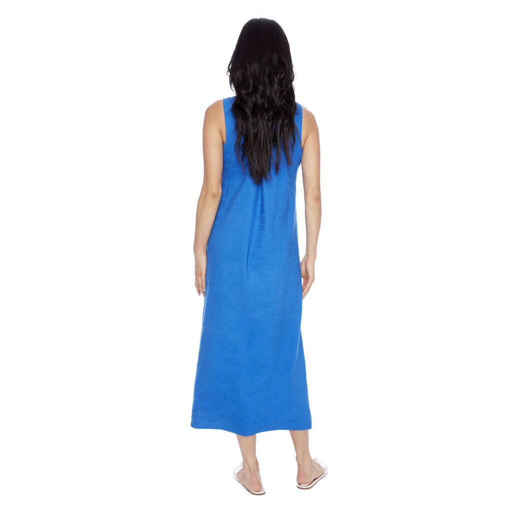 I LOVE TYLER MADISON TYLER MADISON 259000 LINEN SLEEVELESS DRESS LAPIS BLUE