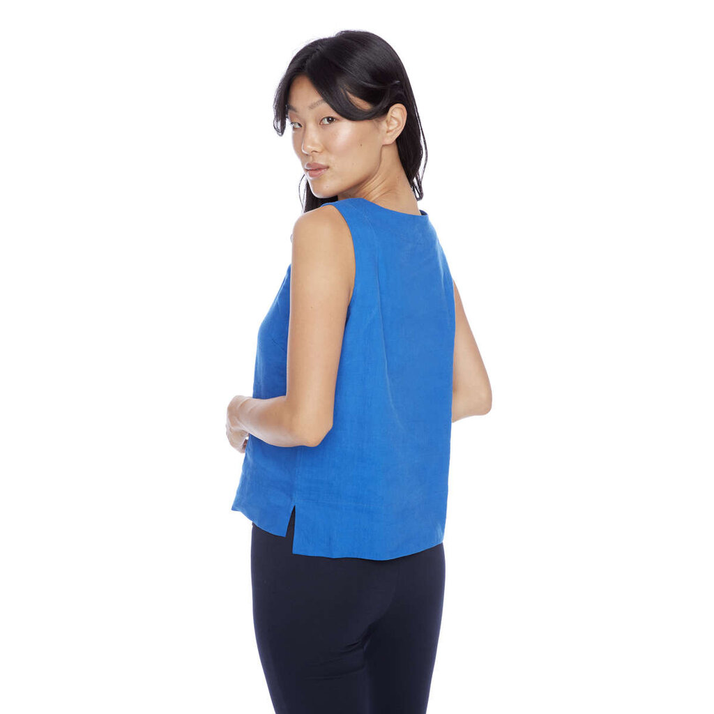 I LOVE TYLER MADISON TYLER MADISON 248000 LINEN SLEEVELESS TOP LAPIS BLUE