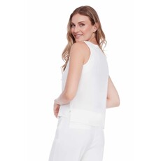 I LOVE TYLER MADISON TYLER MADISON 248000 LINEN SLEEVELESS TOP WHITE