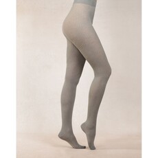 BLEU FORÊT BLEU FORET COLLANT MODAL CACHEMIRE A COTES GRIS CENDRE