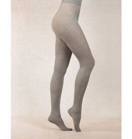 BLEU FORÊT BLEU FORET COLLANT MODAL CACHEMIRE A COTES GRIS CENDRE