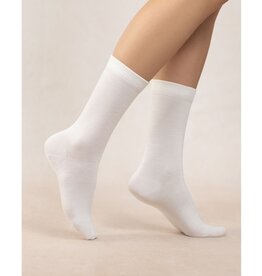 BLEU FORÊT BLEU FORET CHAUSSETTE LAINE ET SOIE JERSEY ECRU