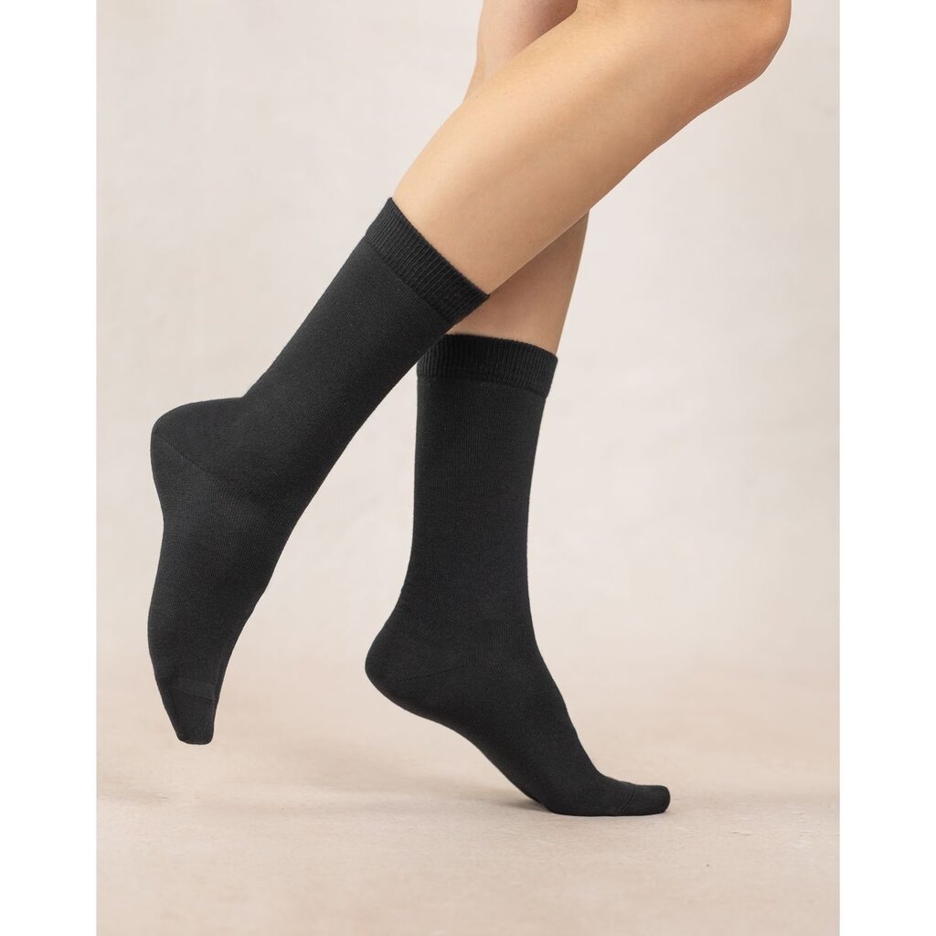 BLEU FORÊT BLEU FORET CHAUSSETTE LAINE ET SOIE JERSEY NOIR