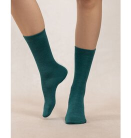 BLEU FORÊT BLEU FORET CHAUSSETTE LAINE ET SOIE JERSEY VERT