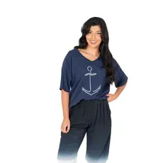 M MADE IN ITALY M MADE IN ITALY 10/31101W KNIT TOP MARINE