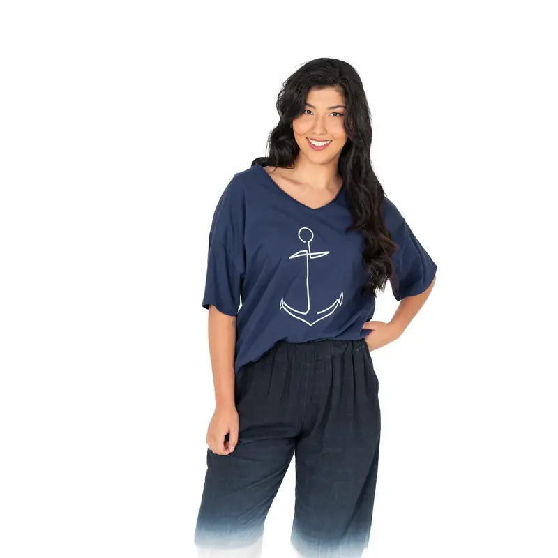 M MADE IN ITALY M MADE IN ITALY 10/31101W KNIT TOP MARINE