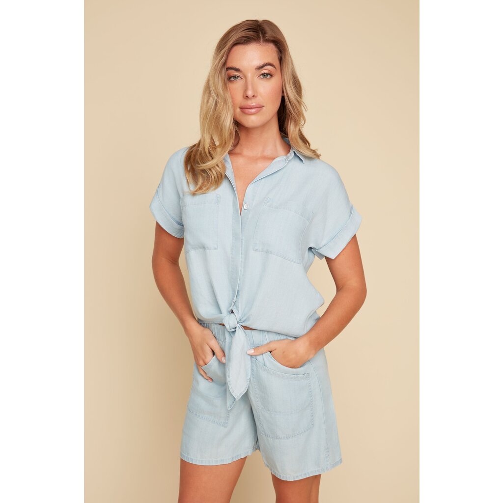 RENUAR RENUAR 25E CHEMISE M COURTES TENCEL CHAMBRAY