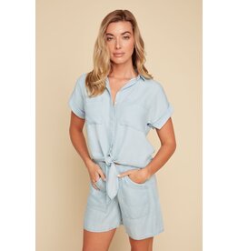RENUAR RENUAR 25E CHEMISE M COURTES TENCEL CHAMBRAY