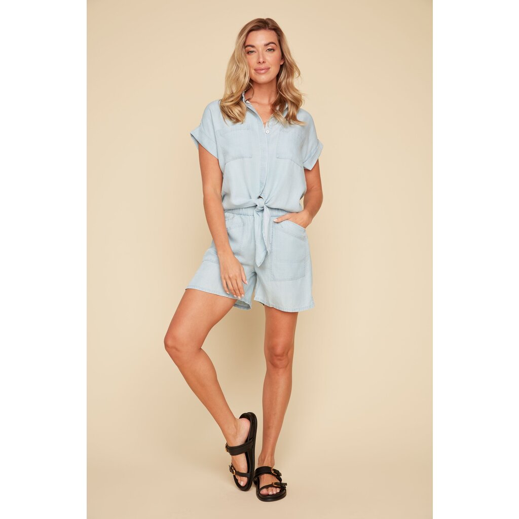 RENUAR RENUAR 25E CHEMISE M COURTES TENCEL CHAMBRAY