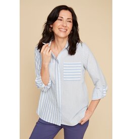 RENUAR RENUAR 25E CHEMISE RAYEE BLUEBELL COMBO