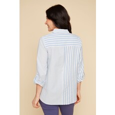 RENUAR RENUAR 25E CHEMISE RAYEE BLUEBELL COMBO