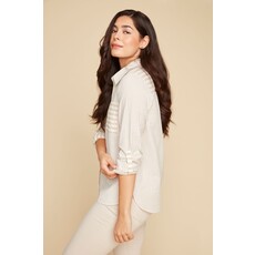 RENUAR RENUAR 25E CHEMISE RAYEE TAN COMBO