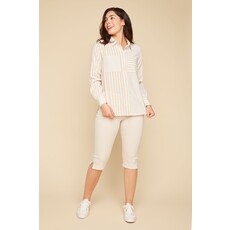 RENUAR RENUAR 25E CHEMISE RAYEE TAN COMBO