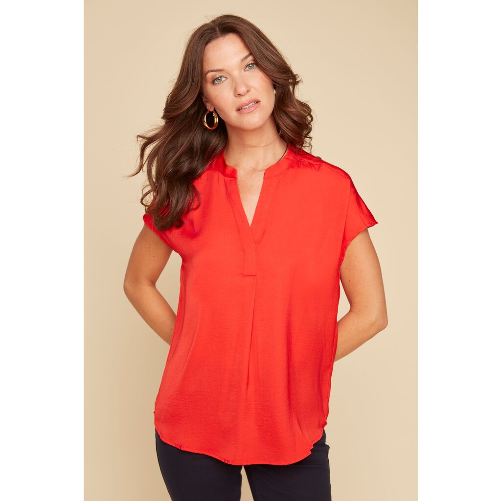 RENUAR RENUAR 25E BLOUSE M COURTES AIRFLOW SCARLET