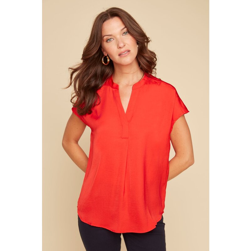 RENUAR RENUAR 25E BLOUSE M COURTES AIRFLOW SCARLET