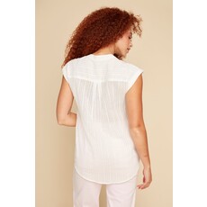 RENUAR RENUAR 25E BLOUSE S MANCHES LIGNES ARGENT WHITE