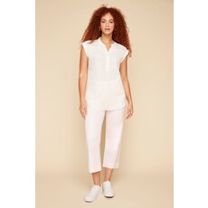 RENUAR RENUAR 25E BLOUSE S MANCHES LIGNES ARGENT WHITE