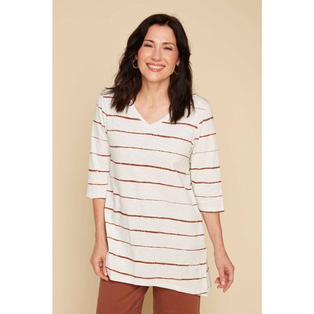 RENUAR RENUAR 25E TOP TRICOT MANCHES 3/4 RAYE COCO