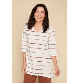 RENUAR RENUAR 25E TOP TRICOT MANCHES 3/4 RAYE COCO