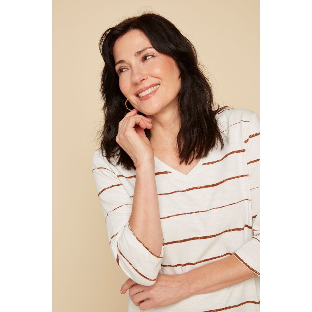 RENUAR RENUAR 25E TOP TRICOT MANCHES 3/4 RAYE COCO