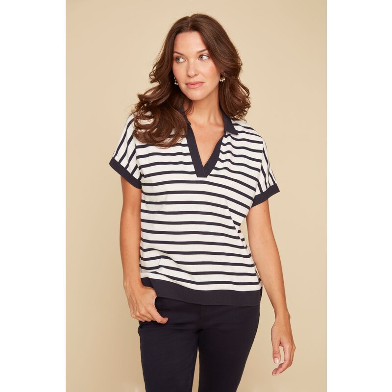 RENUAR RENUAR 25E HAUT M COURTES RAYURES NEW MIDNIGHT COMBO