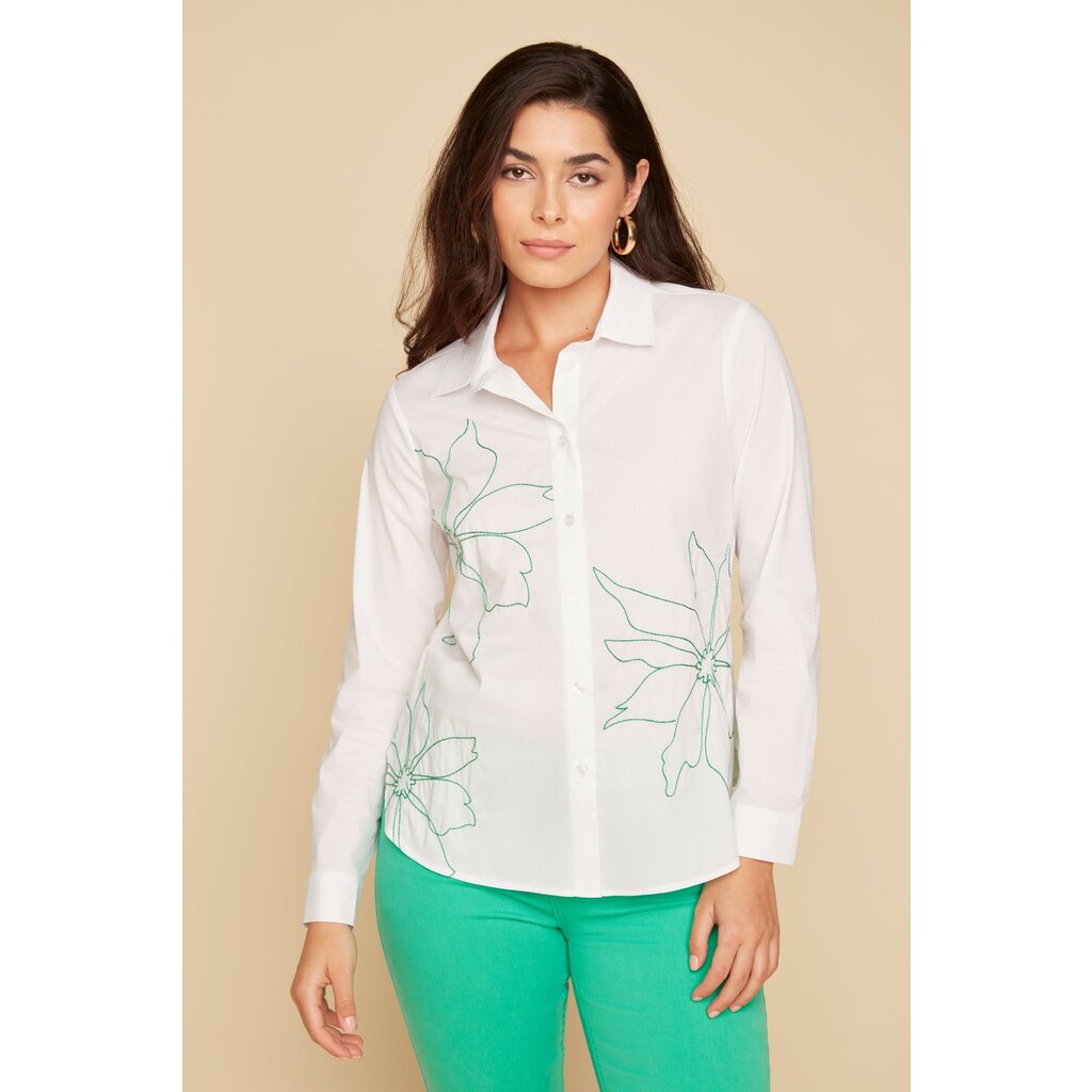 RENUAR RENUAR 25E CHEMISE MANCHES LONGUES FLEURS JADE