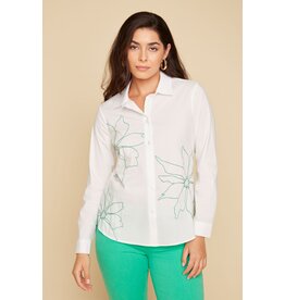 RENUAR RENUAR 25E CHEMISE MANCHES LONGUES FLEURS JADE