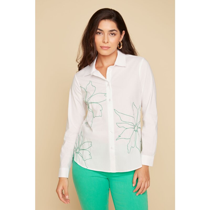 RENUAR RENUAR 25E CHEMISE MANCHES LONGUES FLEURS JADE