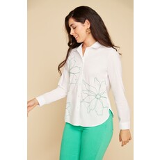 RENUAR RENUAR 25E CHEMISE MANCHES LONGUES FLEURS JADE