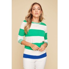 RENUAR RENUAR 25E TRICOT MANCHES 3/4 RAYURES JADE COMBO