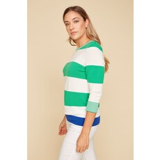 RENUAR RENUAR 25E TRICOT MANCHES 3/4 RAYURES JADE COMBO