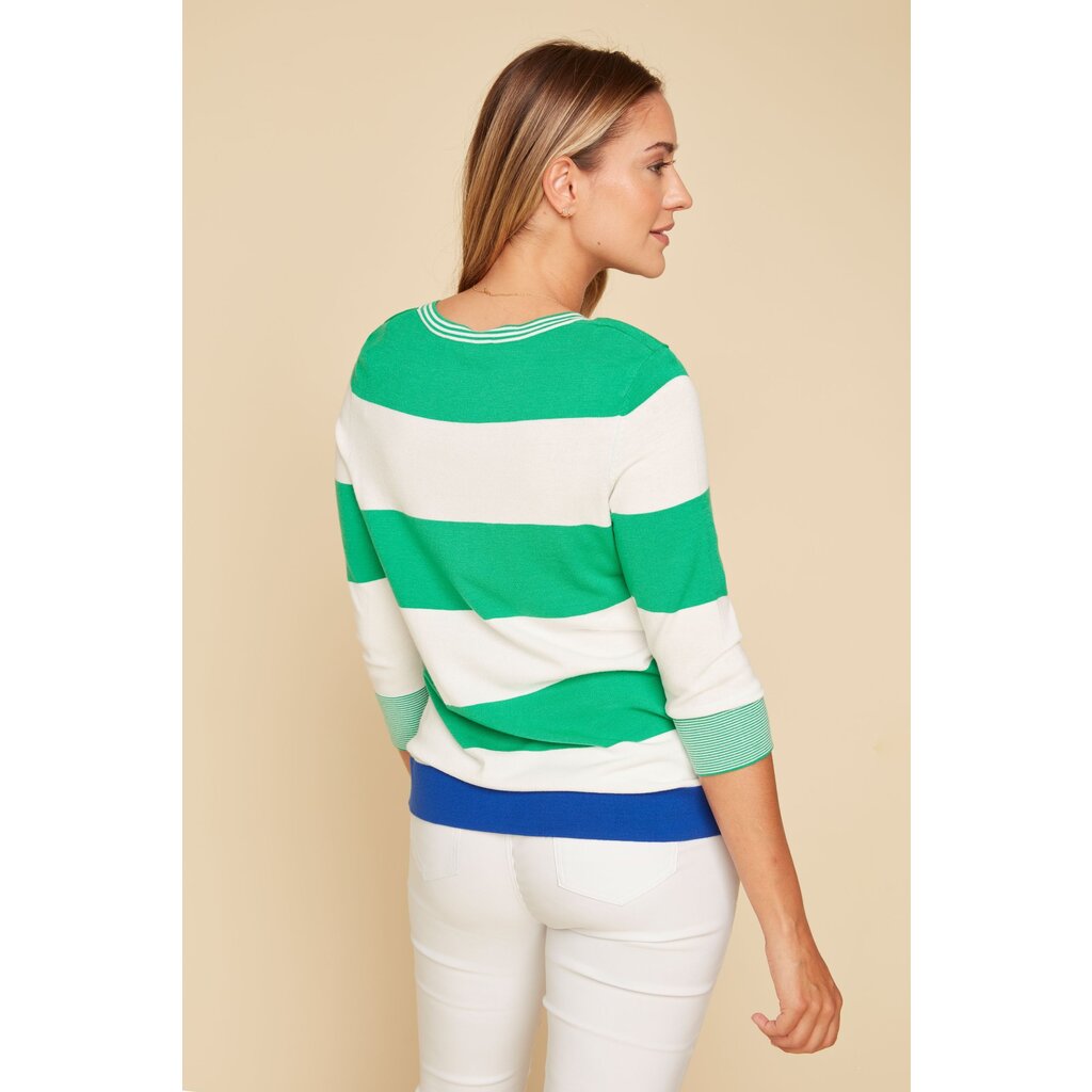 RENUAR RENUAR 25E TRICOT MANCHES 3/4 RAYURES JADE COMBO