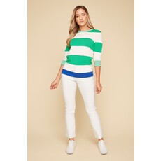 RENUAR RENUAR 25E TRICOT MANCHES 3/4 RAYURES JADE COMBO