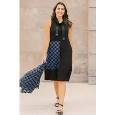 SHANNON PASSERO SHANNON PASSERO ROBE RIBBON BLACK/DENIM DOT MIX