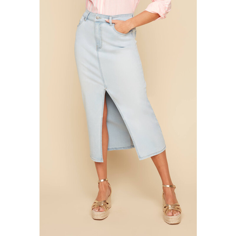 RENUAR RENUAR 25E JUPE LONGUE BLEACHED WASH