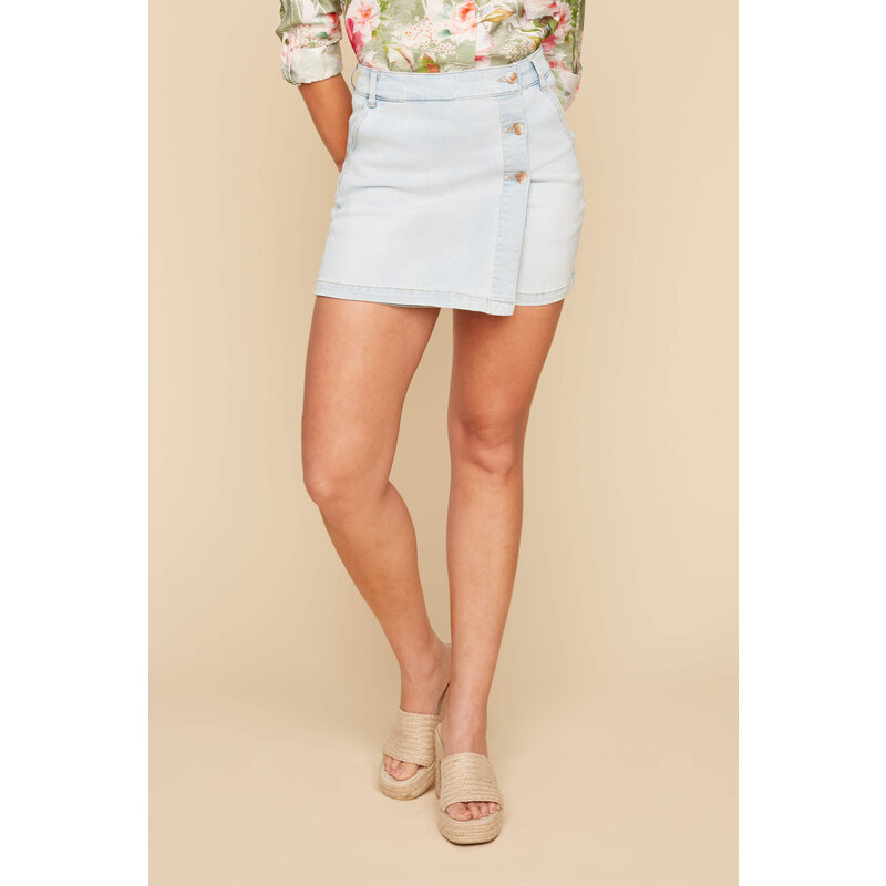 RENUAR RENUAR 25E SKORT/JUPE CULOTTE BLEACHED WASH