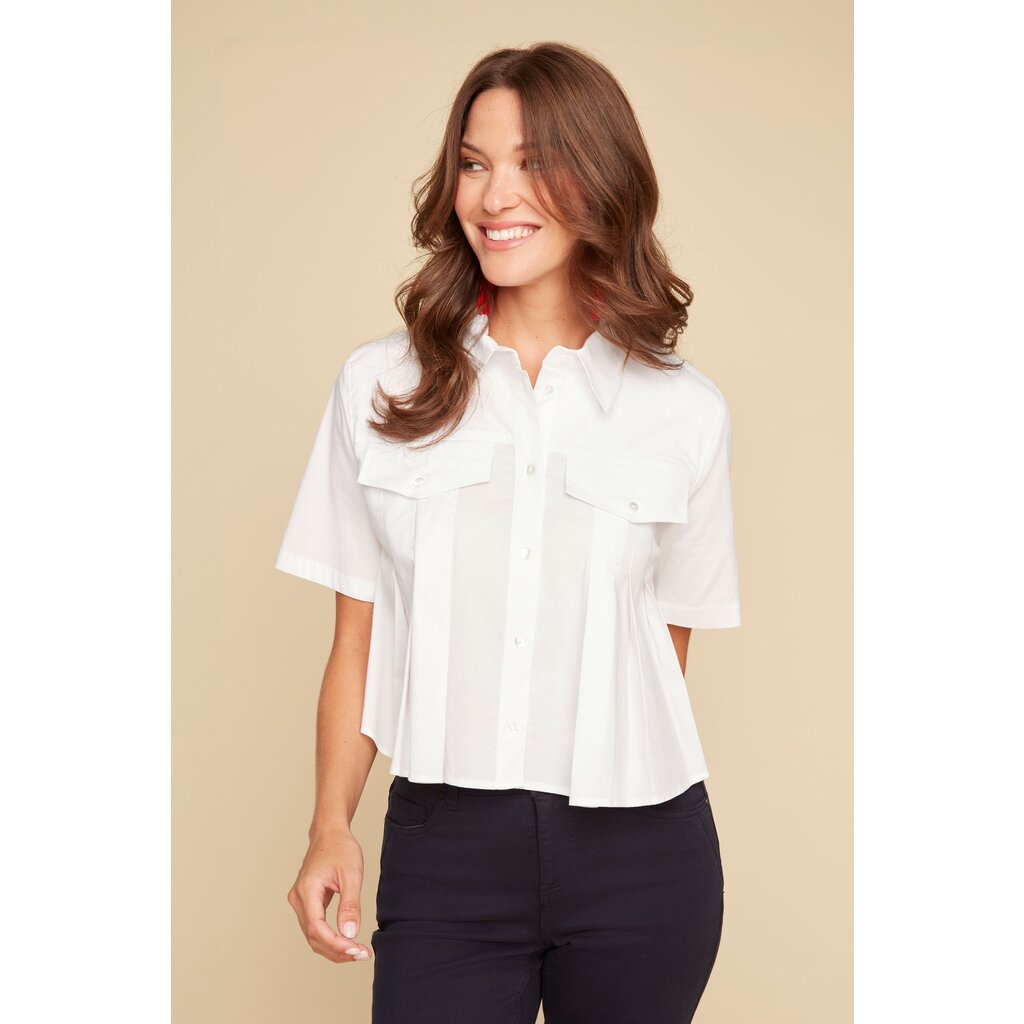 RENUAR RENUAR 25E CHEMISE PLIS MANCHES COURTES WHITE