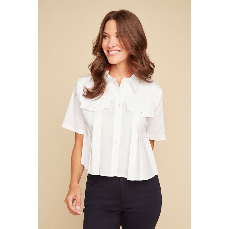 RENUAR RENUAR 25E CHEMISE PLIS MANCHES COURTES WHITE