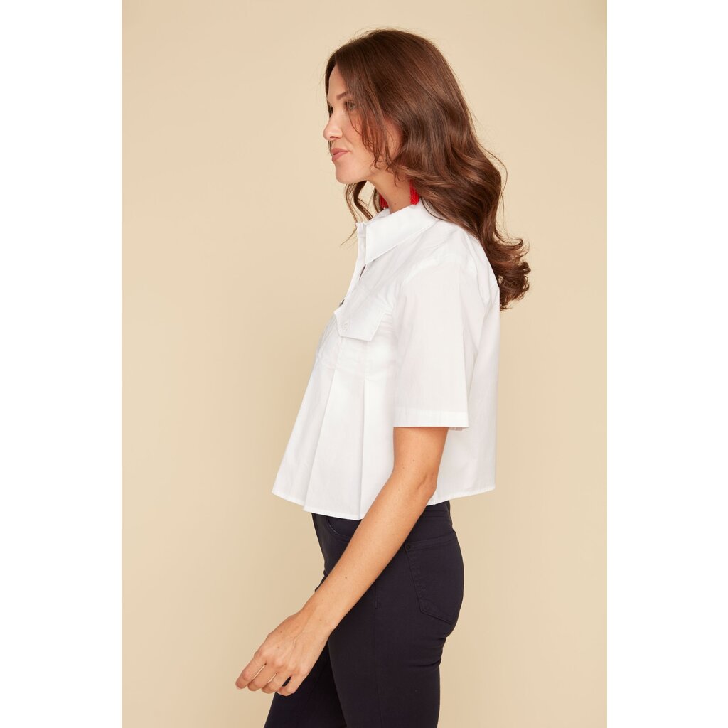 RENUAR RENUAR 25E CHEMISE PLIS MANCHES COURTES WHITE