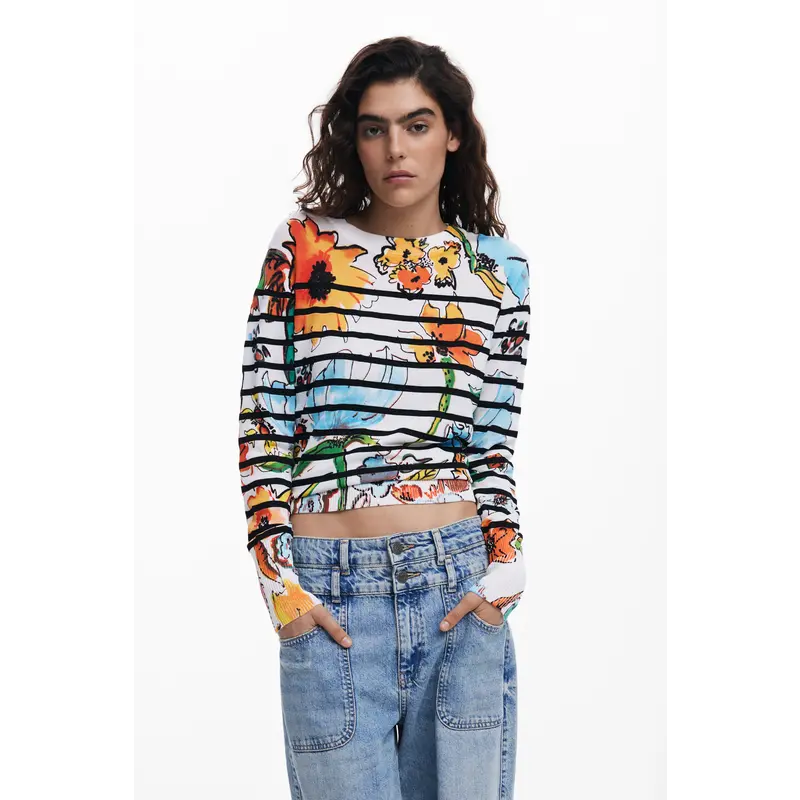 DESIGUAL DESIGUAL TRICOT LEKNES RAYE/FLEURS MULTI