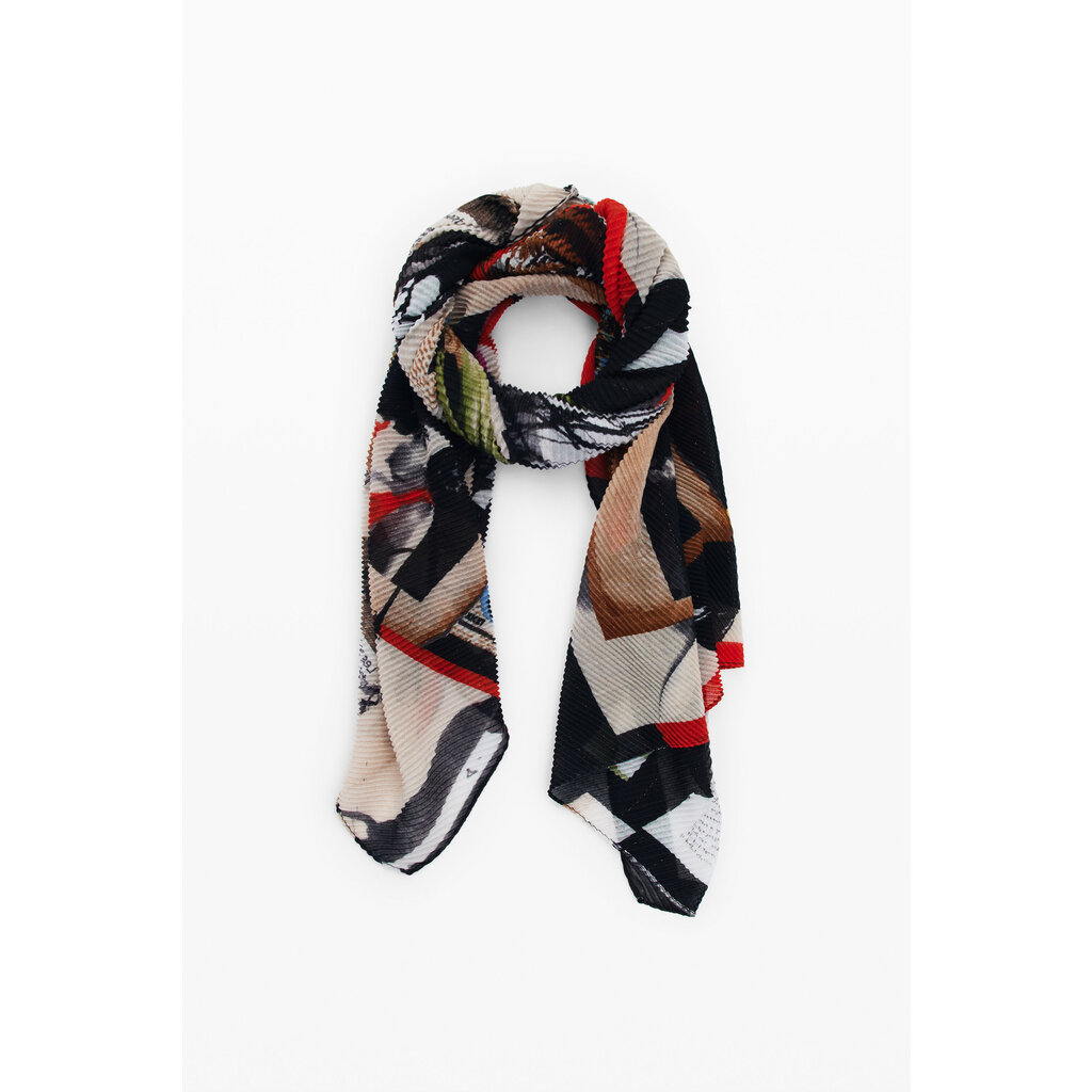 Desigual Sjaal Patch Rectangle Sjaal Zwart Desigual écharpe Foulard Patch Desigual Foulard Patch Rectangle Black Plastic