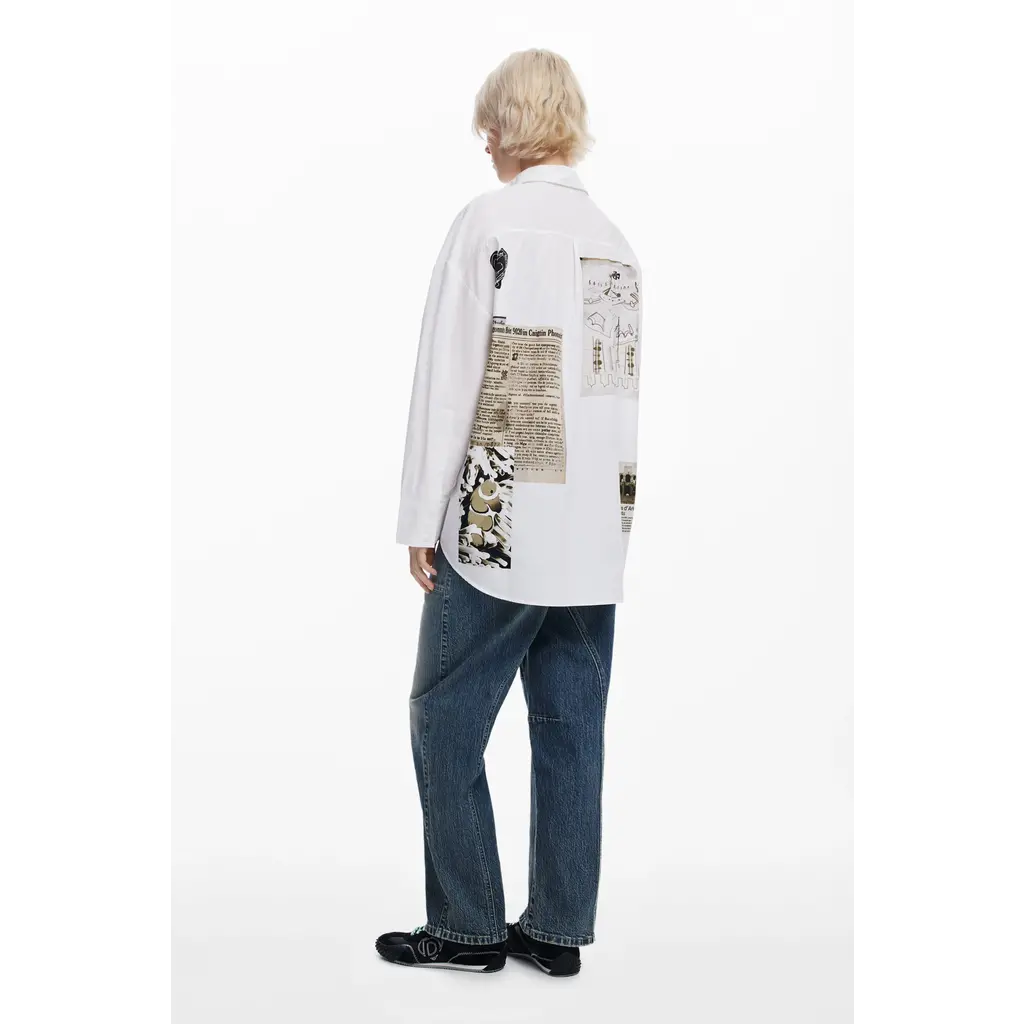 DESIGUAL DESIGUAL CHEMISE AMPLE RECORTES ZIP BLANC